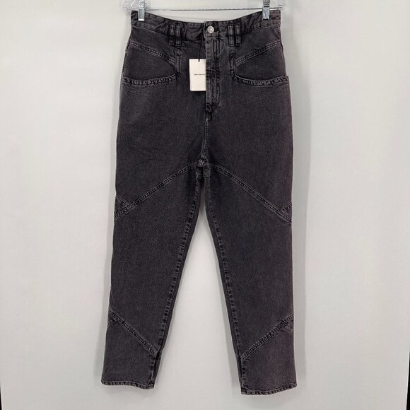 Isabel Marant Eloisa Faded Night Black High-Rise Jeans Women's6 US NWT